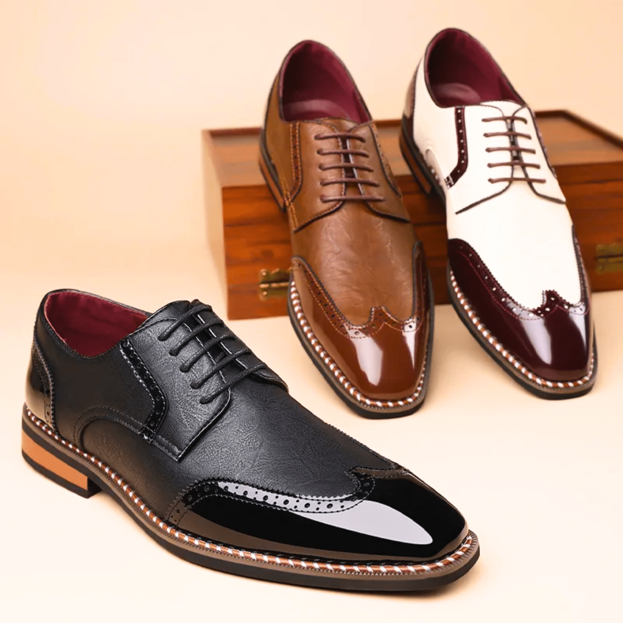 TWO TONE OXFORD SHOES FOR MEN
