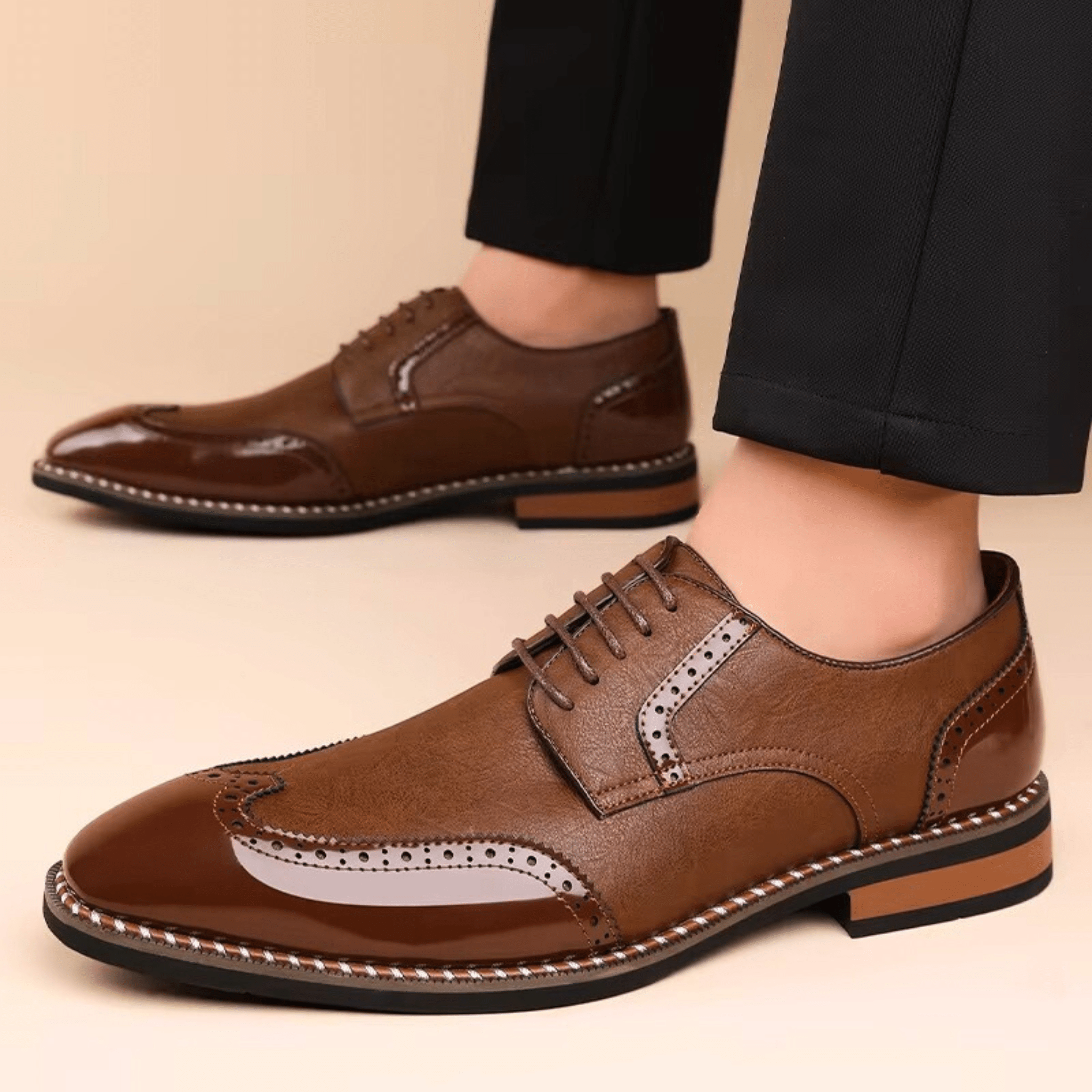 TWO TONE OXFORD SHOES FOR MEN