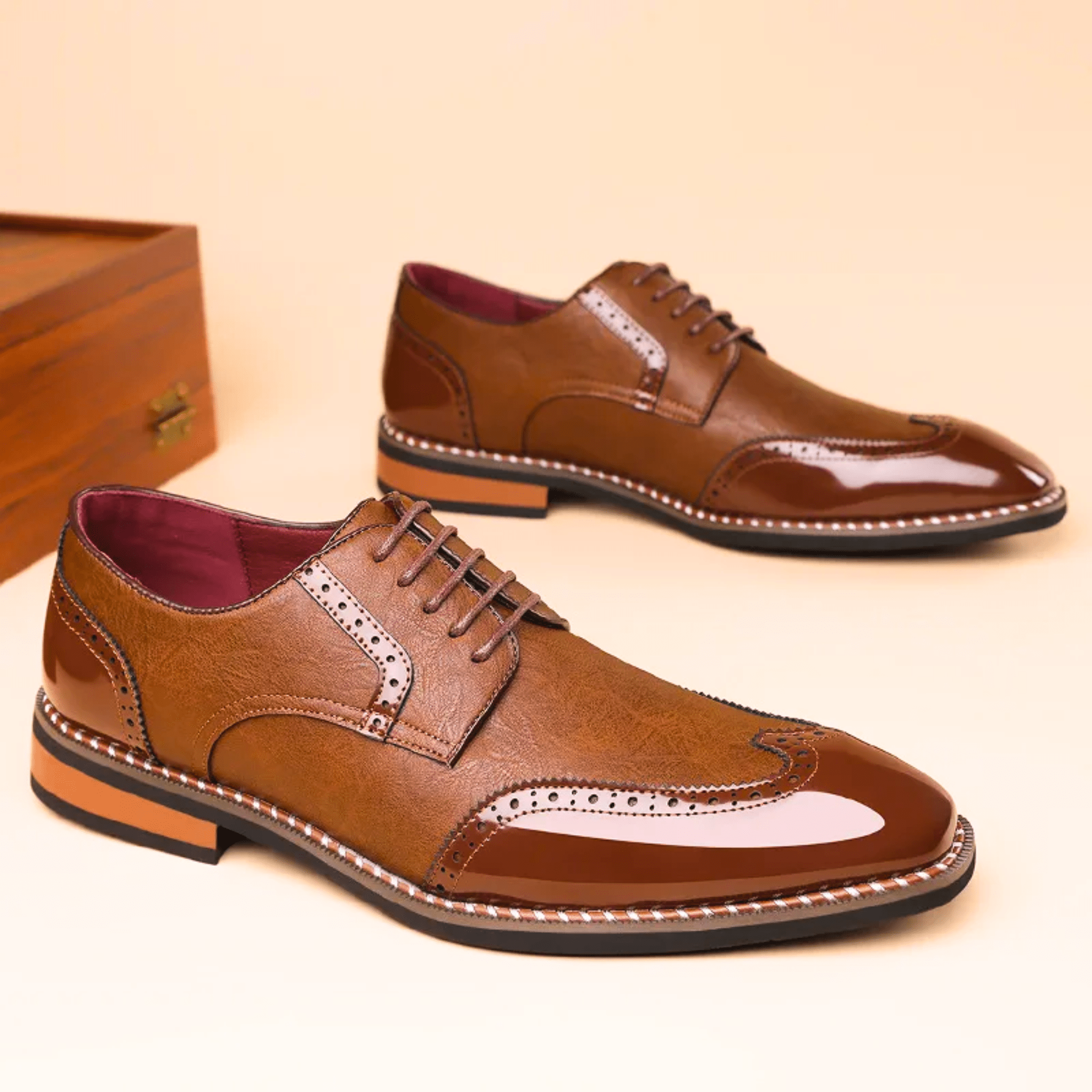 TWO TONE OXFORD SHOES FOR MEN