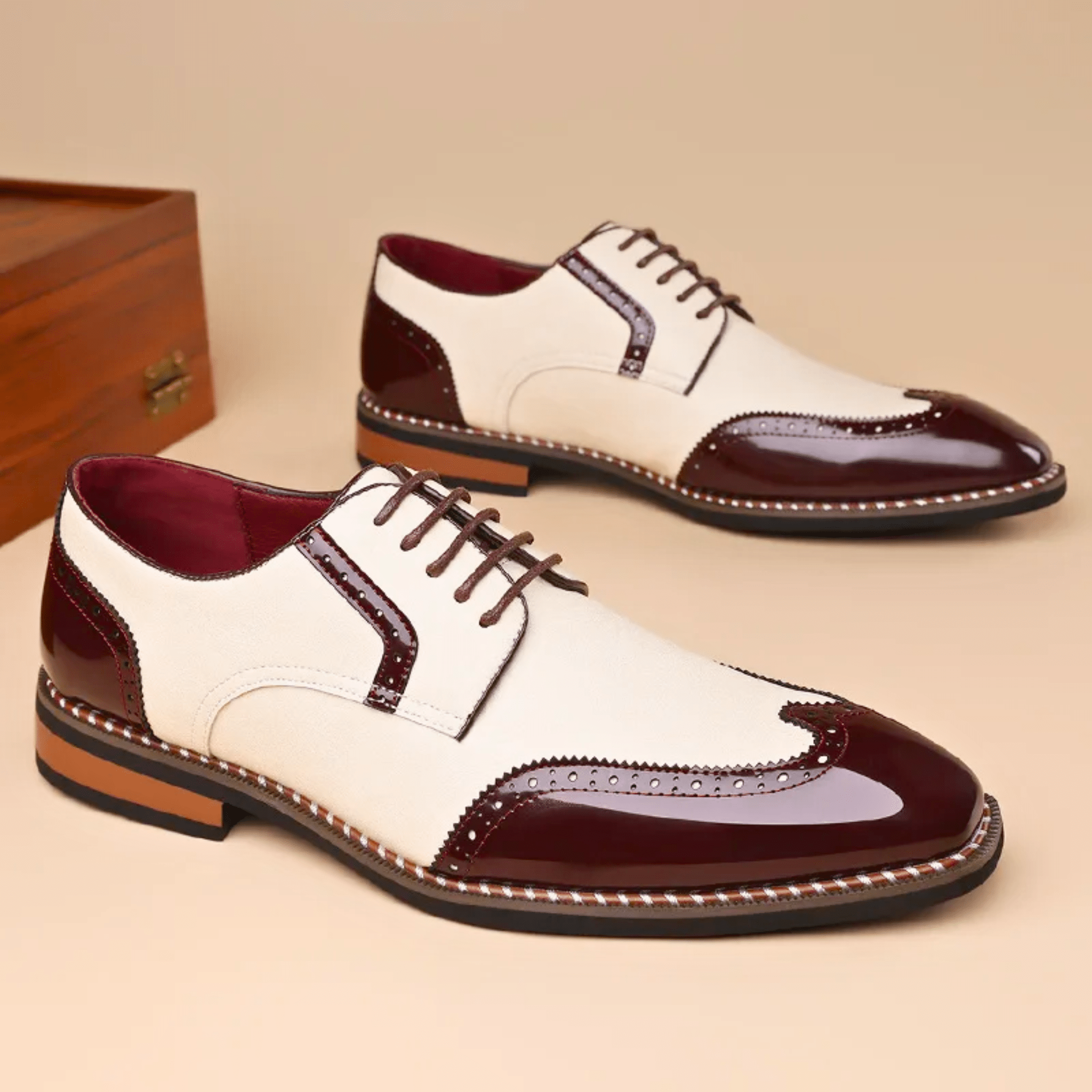 TWO TONE OXFORD SHOES FOR MEN