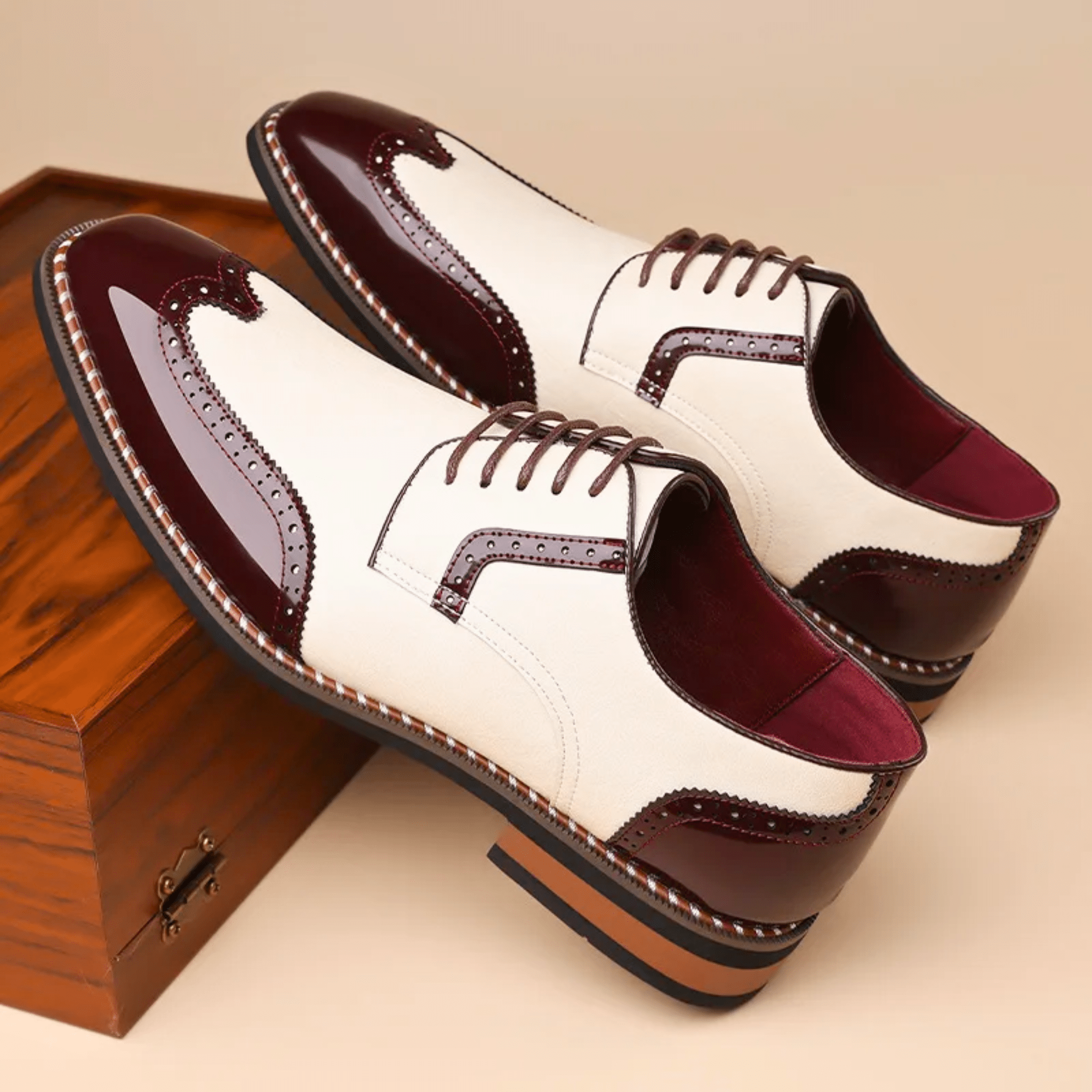 TWO TONE OXFORD SHOES FOR MEN